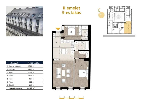 Eladó új építésű lakás, Budapest, VII. kerület 3 szoba 90 m² 182.1 M Ft