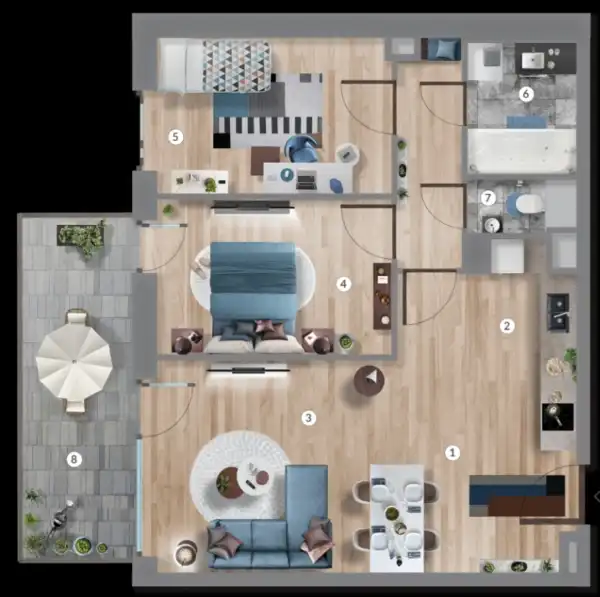 Eladó új építésű lakás, Budapest, XIII. kerület 3 szoba 62 m² 105.99 M Ft