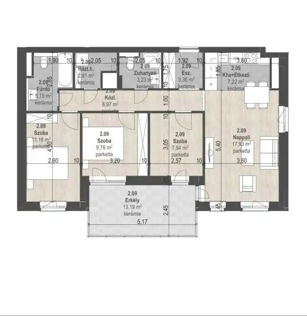 Eladó új építésű lakás, Budapest, XIII. kerület 4 szoba 75 m² 139.83 M Ft