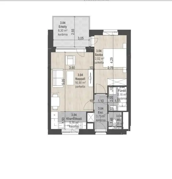 Eladó új építésű lakás, Budapest, XIII. kerület 2 szoba 43 m² 88.08 M Ft