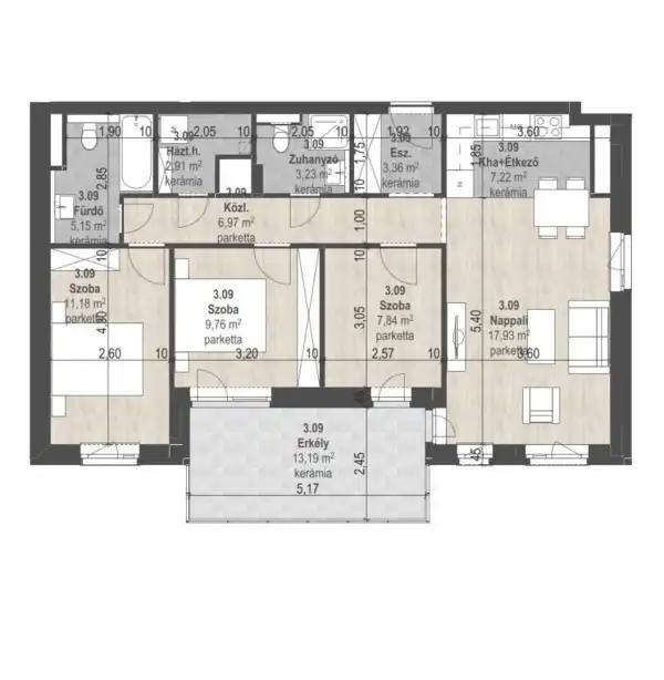 Eladó új építésű lakás, Budapest, XIII. kerület 4 szoba 75 m² 143.95 M Ft + Áfa