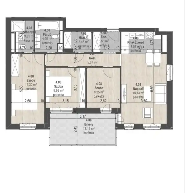 Eladó új építésű lakás, Budapest, XIII. kerület 4 szoba 79 m² 152.3 M Ft
