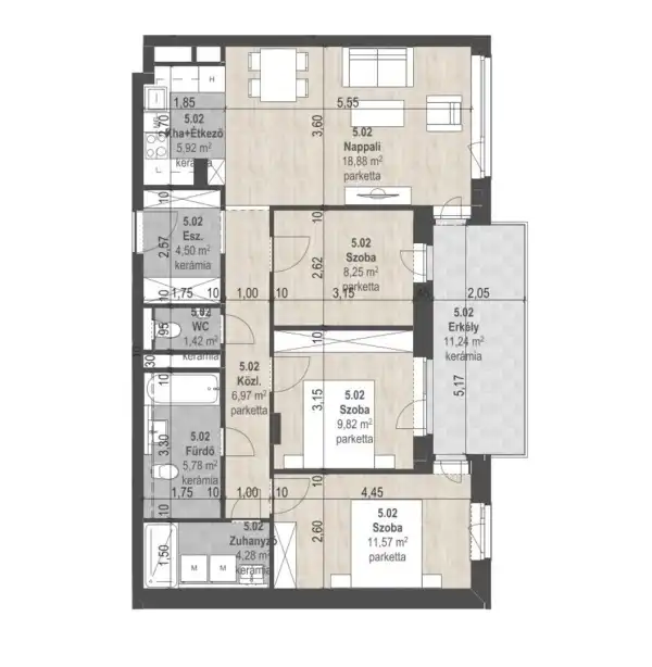 Eladó új építésű lakás, Budapest, XIII. kerület 4 szoba 77 m² 151.49 M Ft