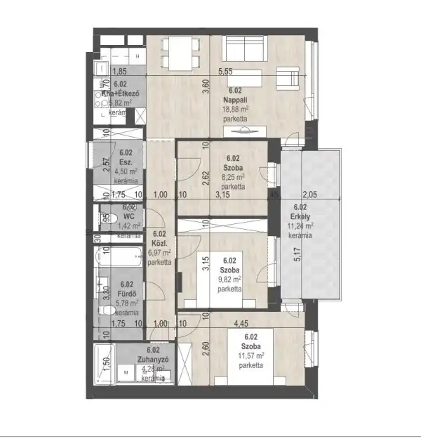 Eladó új építésű lakás, Budapest, XIII. kerület 4 szoba 77 m² 151.91 M Ft