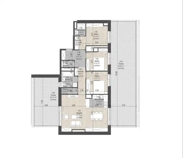 Eladó új építésű lakás, Budapest, XIII. kerület 4 szoba 79 m² 154.45 M Ft