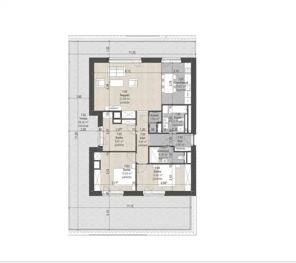 Eladó új építésű lakás, Budapest, XIII. kerület 4 szoba 92 m² 230.06 M Ft