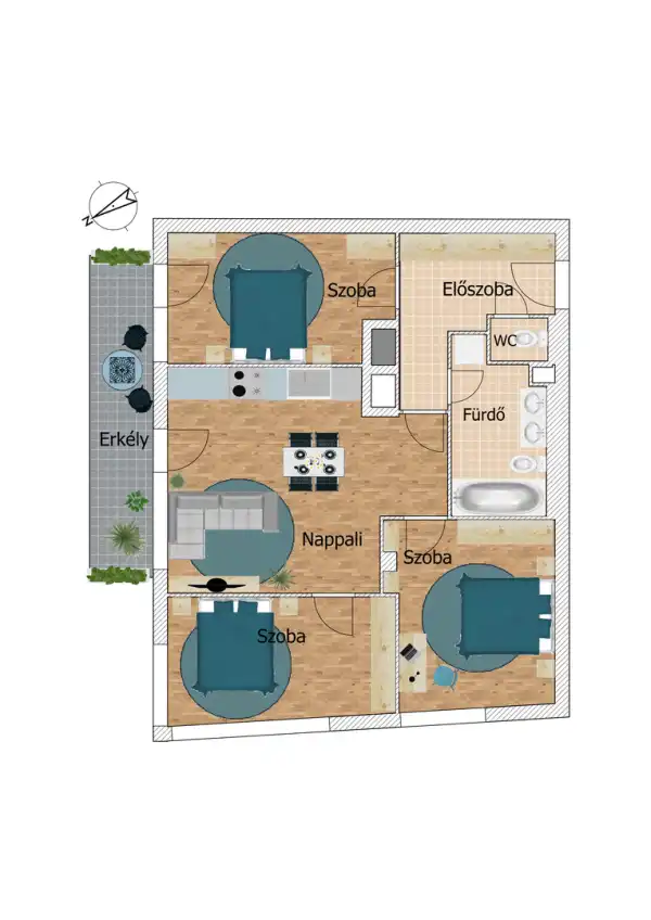Eladó új építésű lakás, Budapest, XIII. kerület 4 szoba 77 m² 119.02 M Ft