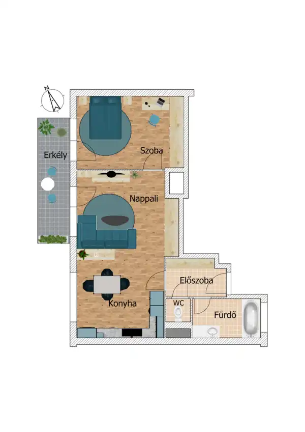 Eladó új építésű lakás, Budapest, XIII. kerület 2 szoba 56 m² 84.77 M Ft