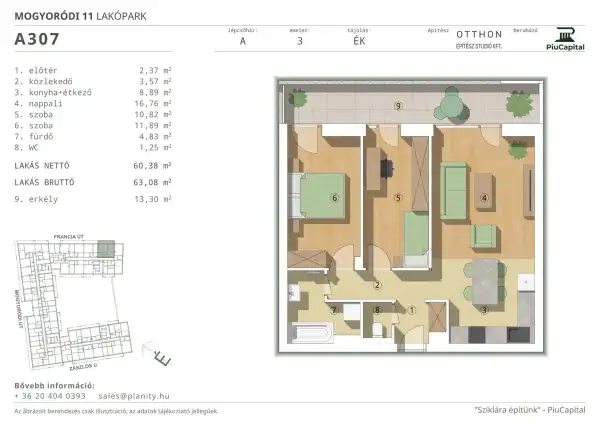 Eladó új építésű lakás, Budapest, XIV. kerület 3 szoba 60 m² 99.14 M Ft