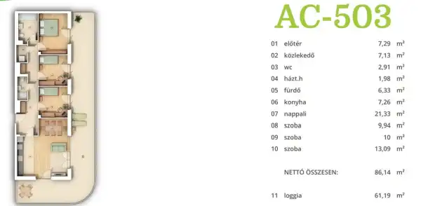 Eladó új építésű lakás, Budapest, XIV. kerület 4 szoba 84 m² 193.8 M Ft