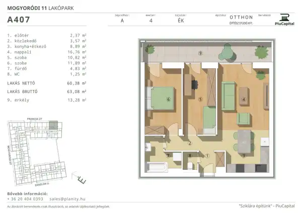 Eladó új építésű lakás, Budapest, XIV. kerület 3 szoba 60 m² 99.96 M Ft