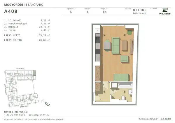 Eladó új építésű lakás, Budapest, XIV. kerület 1 szoba 39 m² 67.87 M Ft