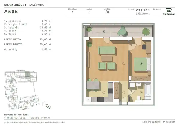 Eladó új építésű lakás, Budapest, XIV. kerület 2 szoba 54 m² 89.68 M Ft