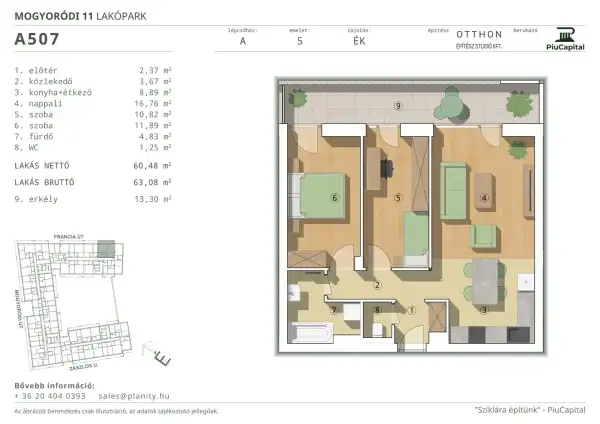 Eladó új építésű lakás, Budapest, XIV. kerület 3 szoba 60 m² 99.98 M Ft
