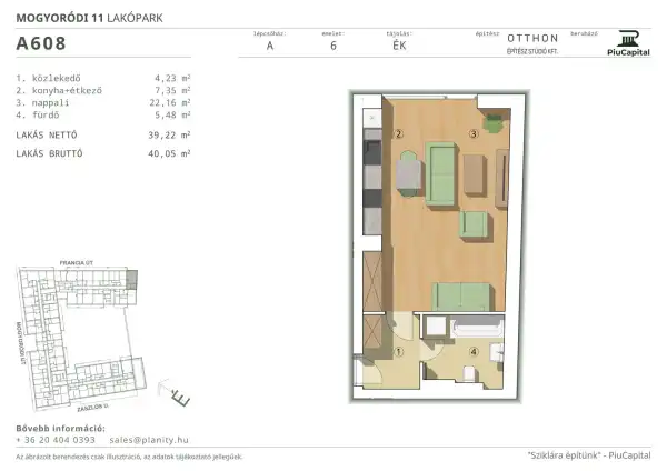 Eladó új építésű lakás, Budapest, XIV. kerület 1 szoba 39 m² 70.37 M Ft