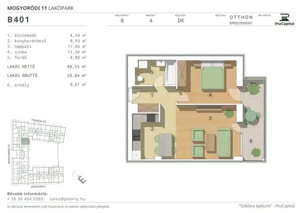 Eladó új építésű lakás, Budapest, XIV. kerület 2 szoba 49 m² 87.27 M Ft