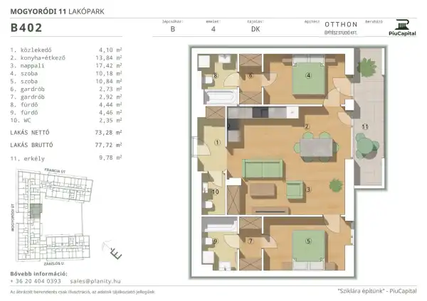 Eladó új építésű lakás, Budapest, XIV. kerület 3 szoba 73 m² 128.06 M Ft