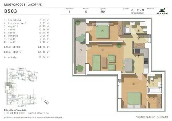 Eladó új építésű lakás, Budapest, XIV. kerület 3 szoba 64 m² 115.95 M Ft