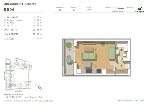 Eladó új építésű lakás, Budapest, XIV. kerület 1 szoba 32 m² 69.41 M Ft