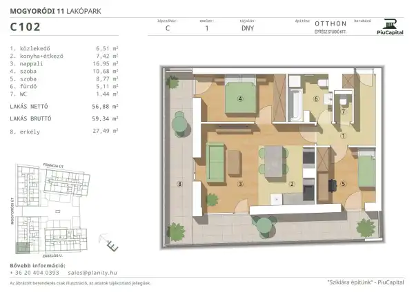 Eladó új építésű lakás, Budapest, XIV. kerület 3 szoba 57 m² 99.99 M Ft