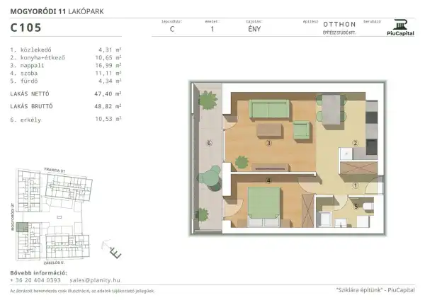 Eladó új építésű lakás, Budapest, XIV. kerület 2 szoba 47 m² 78.94 M Ft