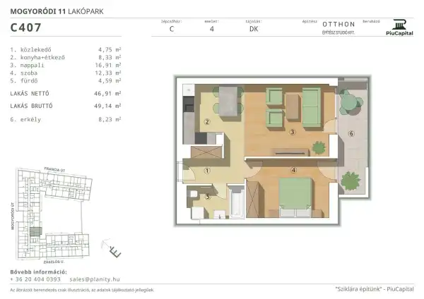 Eladó új építésű lakás, Budapest, XIV. kerület 2 szoba 47 m² 84.16 M Ft