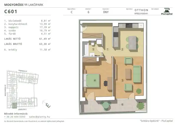 Eladó új építésű lakás, Budapest, XIV. kerület 2 szoba 61 m² 113.88 M Ft