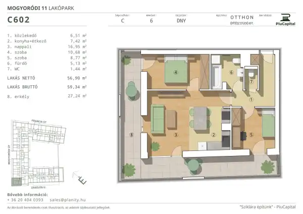 Eladó új építésű lakás, Budapest, XIV. kerület 3 szoba 57 m² 118.1 M Ft