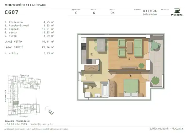 Eladó új építésű lakás, Budapest, XIV. kerület 2 szoba 47 m² 87.3 M Ft
