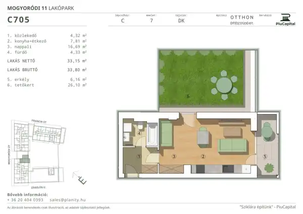 Eladó új építésű lakás, Budapest, XIV. kerület 1 szoba 33 m² 73.22 M Ft