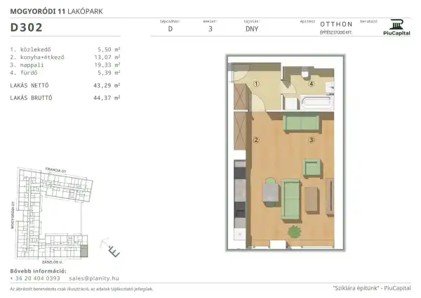 Eladó új építésű lakás, Budapest, XIV. kerület 1 szoba 43 m² 79.18 M Ft