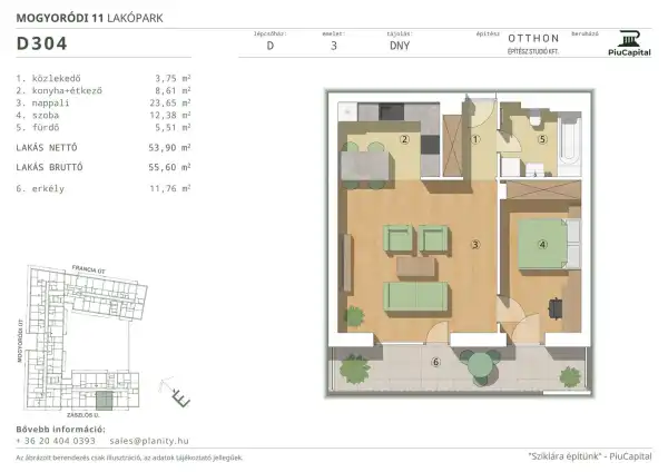 Eladó új építésű lakás, Budapest, XIV. kerület 2 szoba 54 m² 89.61 M Ft