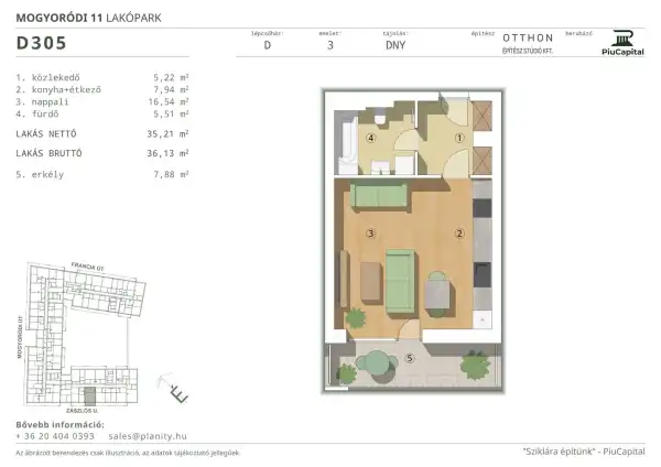 Eladó új építésű lakás, Budapest, XIV. kerület 1 szoba 35 m² 71.23 M Ft
