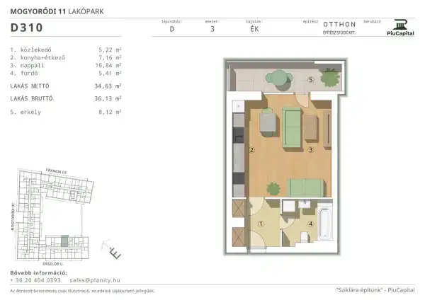 Eladó új építésű lakás, Budapest, XIV. kerület 1 szoba 35 m² 71.79 M Ft