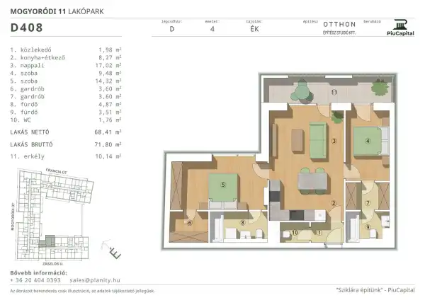Eladó új építésű lakás, Budapest, XIV. kerület 3 szoba 68 m² 119.03 M Ft