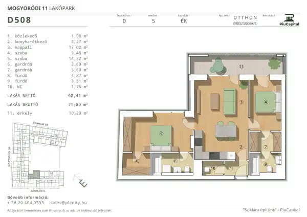 Eladó új építésű lakás, Budapest, XIV. kerület 3 szoba 68 m² 121.39 M Ft