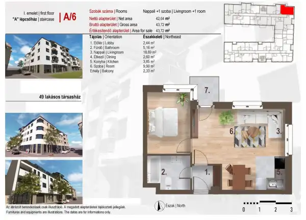 Eladó újépítésű lakás, Budapest, IV. kerület 1+1 szoba 43 m² 48.9 M Ft