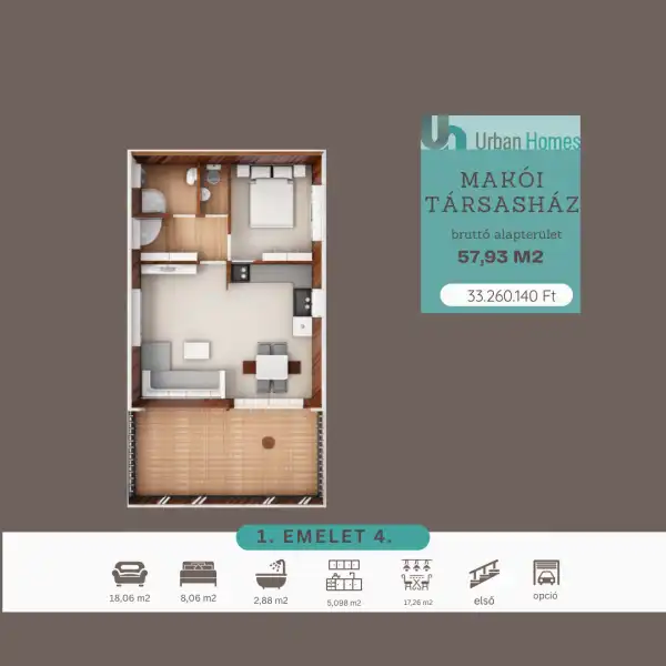 Eladó újépítésű lakás, Orosháza 2 szoba 40 m² 33.26014 M Ft