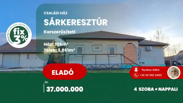 Eladó újszerű családi ház, Sárkeresztúr 4 szoba 105 m² 51 M Ft