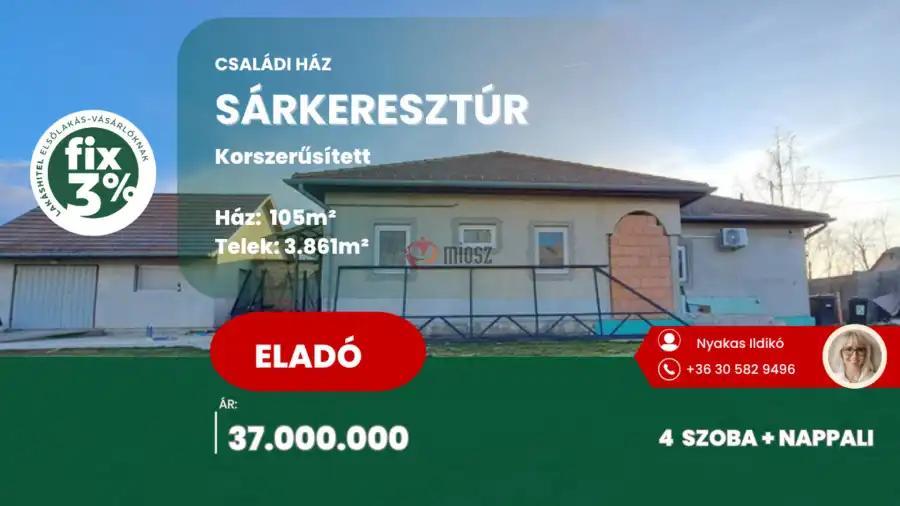 eladó újszerű családi ház, Sárkeresztúr