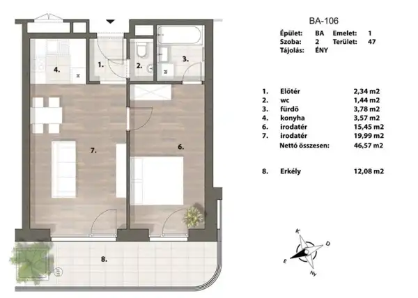 Eladó újszerű lakás, Budapest, XIV. kerület 2 szoba 47 m² 103.56 M Ft